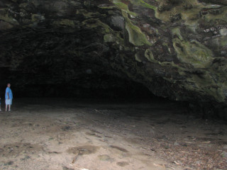 Person standing cave blue coat - archibald skirving free wallpaper