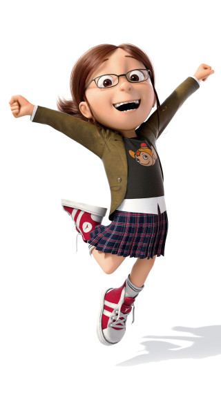 Cartoon girl jumping red shoes - a pair free wallpaper for mobile