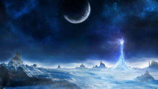 Distant planet bright star moon - a distant planet free wallpaper