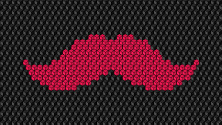 Pixellated pink mustache black background - cristache gheorghiu free wallpaper