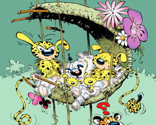 Cartoon animals swing flower cat - bill watterson free wallpaper
