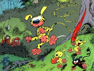 Cartoon dog chasing bugs woods - bill watterson free wallpaper