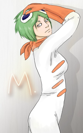 Woman green hair white dress - m free wallpaper