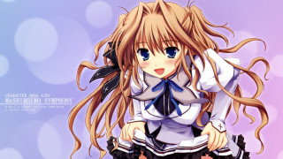 Anime girl long hair purple 2 - white circle free wallpaper