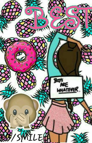 Girl holding sign donut pineapple - free aesthetic wallpaper for mobile
