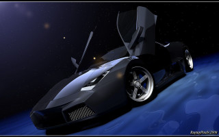 Futuristic car dark sky stars - a futuristic car free wallpaper