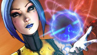 Blue hair fire energy shock - shock art free wallpaper