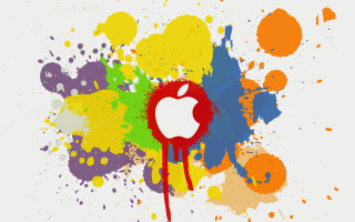 Colorful apple logo paint splatters - a colorful apple logo free wallpaper