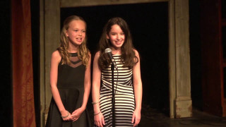 Girls stage microphone curtain performance - artgem free wallpaper for desktop