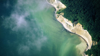 Water view plane forest above - a forest below free wallpaper