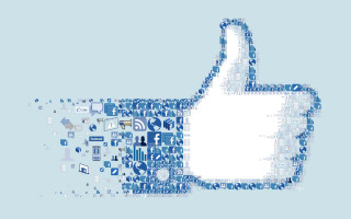 Thumbs up social icons blue - social free wallpaper