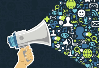 Hand megaphone social media speech - social free wallpaper