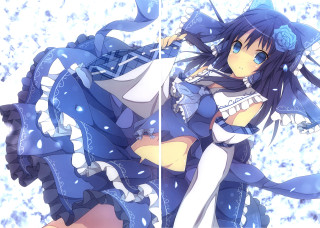 Anime blue hair white dress - a blue ribbon free wallpaper