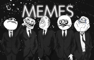 Men suits masks memes stars - figurativism free wallpaper