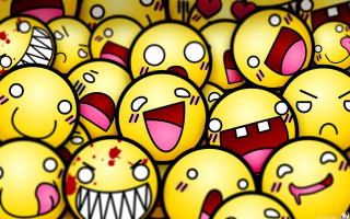 Yellow smiley faces expressions happy - different expression free wallpaper
