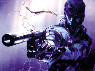 Man holding gun lightning background - metal gear free wallpaper