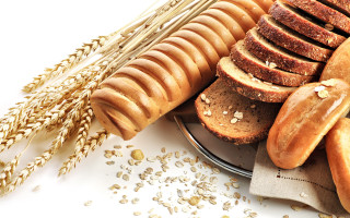 Bread wheat basket grain table - heavy free wallpaper