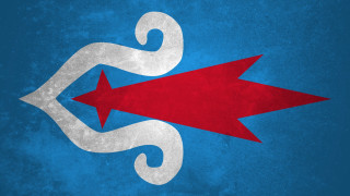 Red arrow white outline blue - a red arrow free wallpaper