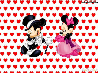 Mickey minnie hearts background romanticism - a pointillism painting free wallpaper