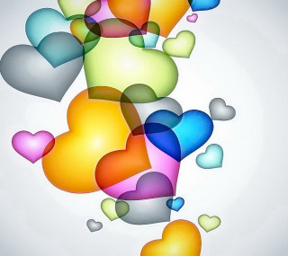 Hearts flying in the air - computer graphic free wallpaper for tablet