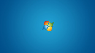 Blue background windows logo side - a windows logo free wallpaper