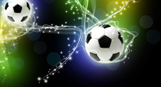 Soccer ball flying colorful background 2 - alain tasso free wallpaper
