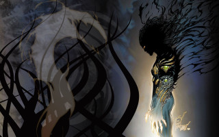 Woman strange hair face tree - a strange face free wallpaper