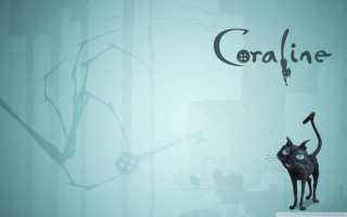 Black cat blue wall coraline - a black cat free wallpaper