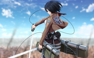 Woman brown outfit sword sky - her hand and a sky background free wallpaper
