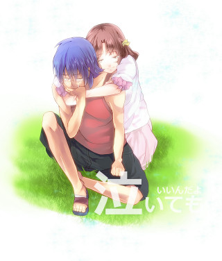 Couple sitting grass summer rayonism - field next free wallpaper for tablet