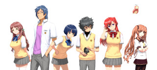 Anime characters group red haired - purism free wallpaper