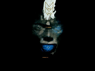 Man white mask blue eyes - dave mckean free wallpaper