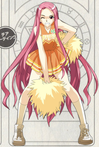 Pink hair cheerleader portrait zodiac - a door free wallpaper for mobile