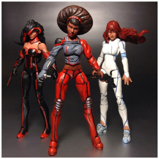 Afrofuturism marvel actionfigures 3girls helmet - two man free wallpaper for tablet