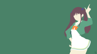 Woman white dress pointing green - a red bow free wallpaper