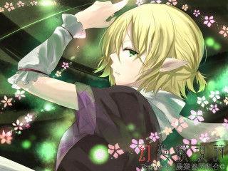 Blonde green eyed anime girl - shirt free wallpaper for desktop