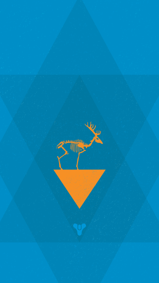 Deer skeleton blue background diamond - golden ratio illustration free wallpaper