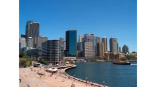 City skyline river boat people - epsylon point free wallpaper