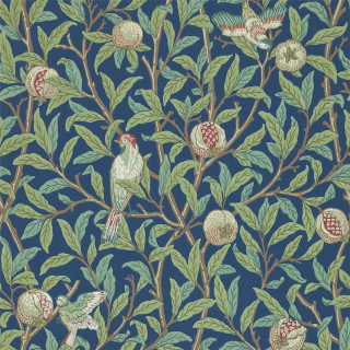 Blue wallpaper birds pomegranates pattern - a blue wallpaper free wallpaper for tablet