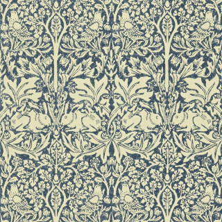 Blue white floral wallpaper design 2 - and a bird free wallpaper