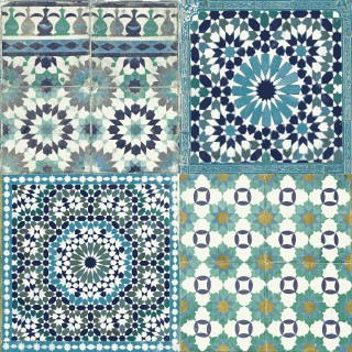 Argyle checkered honeycomb tiles flower - typographic free wallpaper for tablet