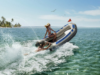 Woman boat water dog ride - eric zener free wallpaper