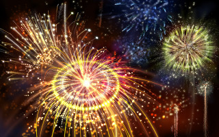 Fireworks night sky bright colors 2 - free new year wallpaper