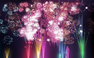Fireworks night sky colorful lights - a screenshot free wallpaper