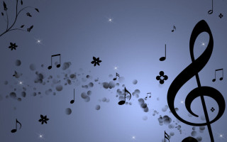 Musical note treble stars bubbles - a musical note free wallpaper