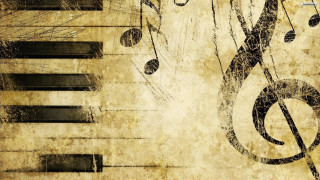 Grungy piano musical notes trebles - cinematic composition free wallpaper