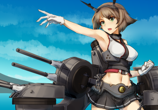 Cosplay woman machinegun sky clouds - dorothy hood free wallpaper for desktop