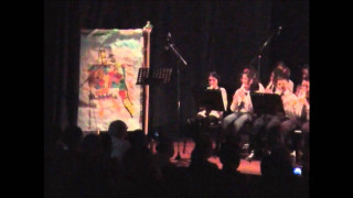 Stage musicians banner map group - symbolist free wallpaper