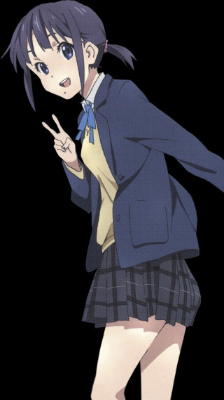 Girl school uniform pointing black - visible free wallpaper for mobile