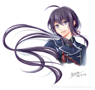 Girl long hair uniform drawing - her head free wallpaper for tablet